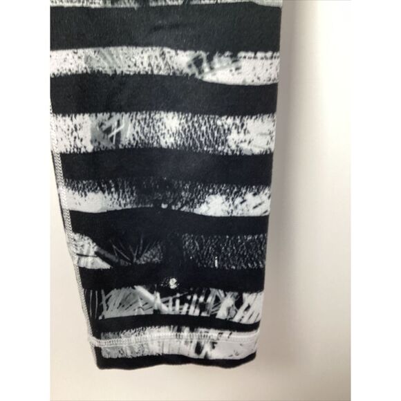 Lululemon Wunder Under Crop II Leggings Full-On Shady Palms Black White Sz 8 - Picture 3 of 6